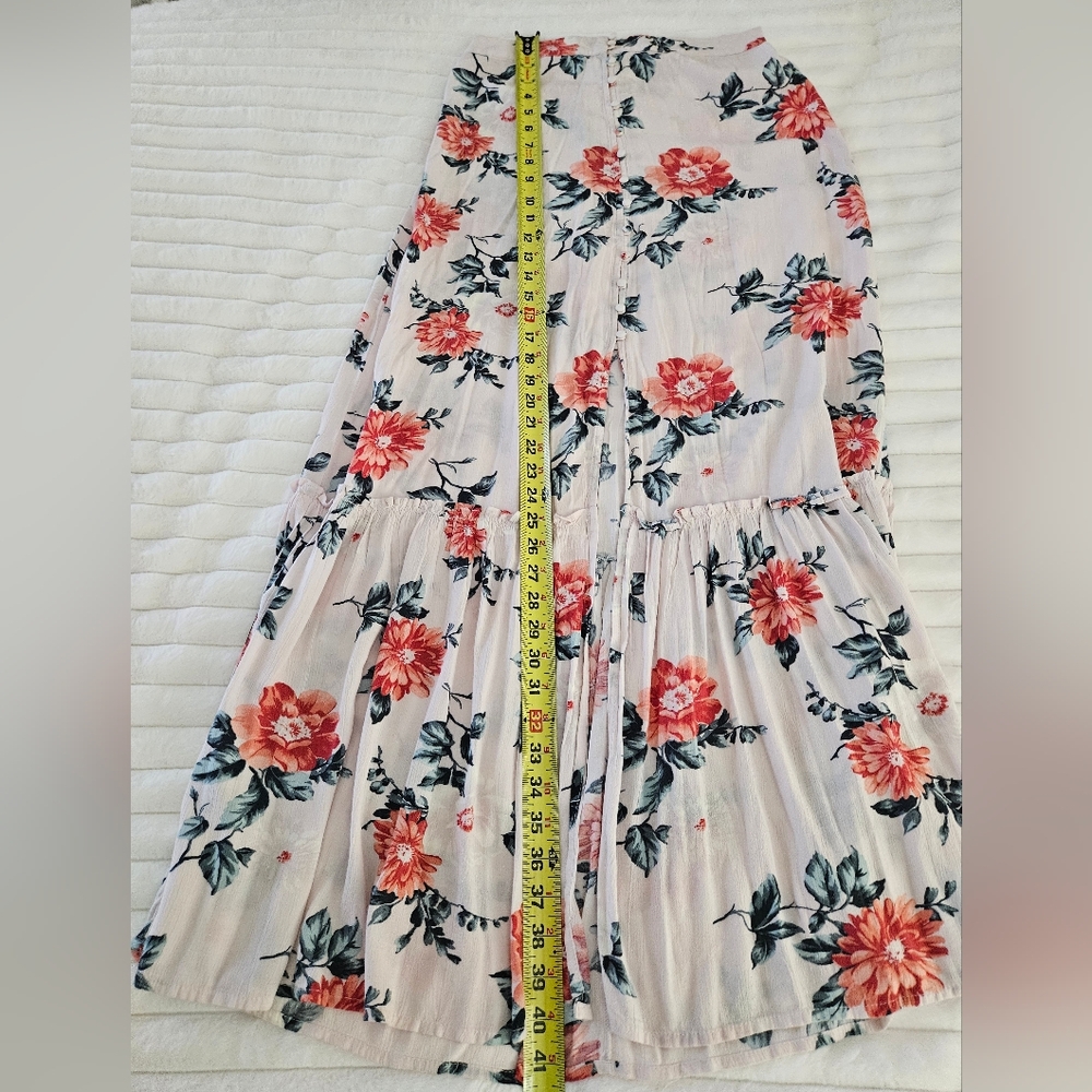 American Eagle 2 Piece Maxi Skirt & Bralette Set Cream Vibrant Floral Womens S/M - Picture 7 of 14